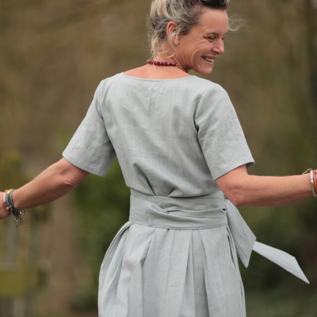 Quintessence - Robe Louisa - Lin vert d'eau