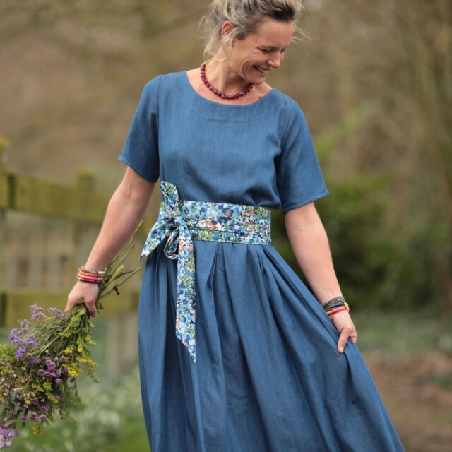 Quintessence - Robe Louisa – Lyocell denim bleu