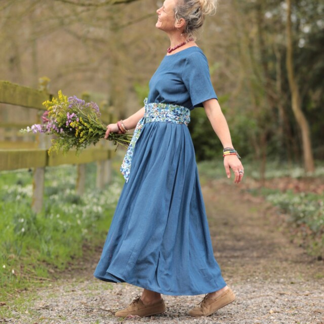 Quintessence - Robe Louisa - Lyocell denim bleu