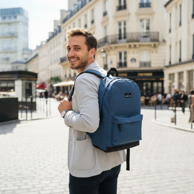 Saint-Lazare - Sac à dos Made in France - Jules bleu