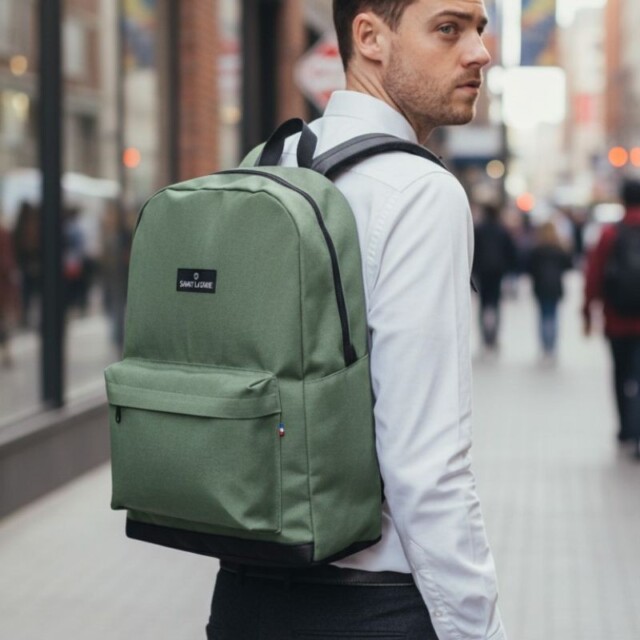 Saint-Lazare - Sac à dos Made in France - Jules vert amande