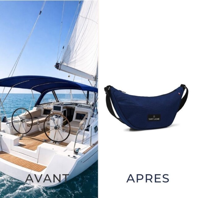 Saint-Lazare - Sac demi lune bleu marine