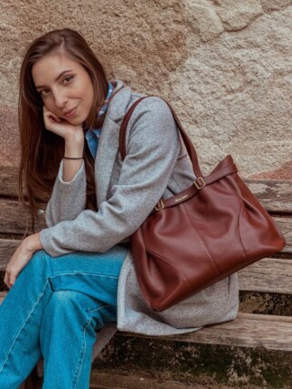 Maison Rottier - Sac Cabas en Cuir Marron Chocolat – Eva