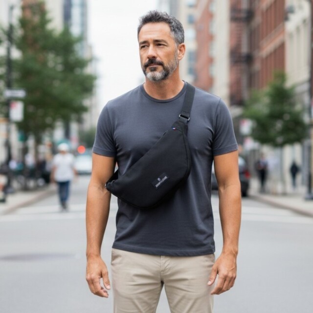 Saint-Lazare - Sac demi lune noir