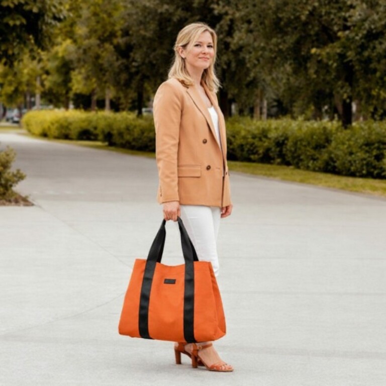 SAINT LAZARE - Sac cabas orange