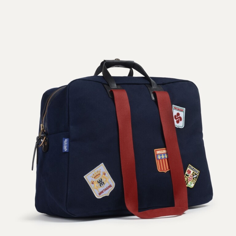 Bleu De Chauffe - Sac voyage aviateur Missak - Bleu emblèmes
