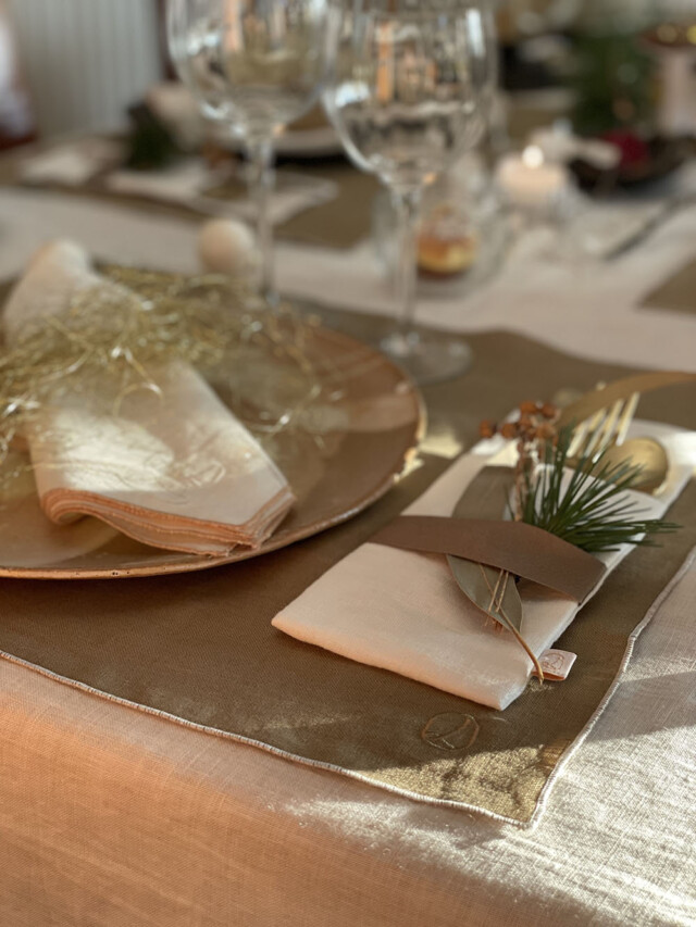 Laurence Carroy - Set de table en lin lavé grège