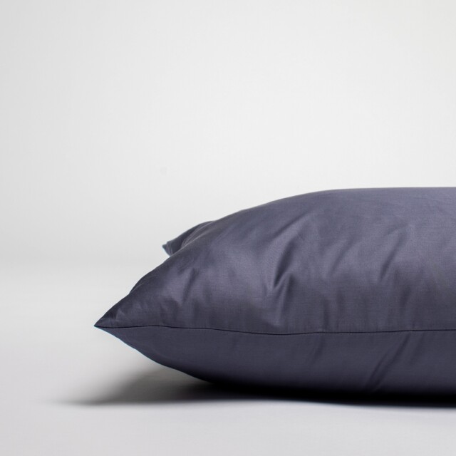Dejorine - Taies d'oreiller X2 en Satin de coton - Bleu nuit