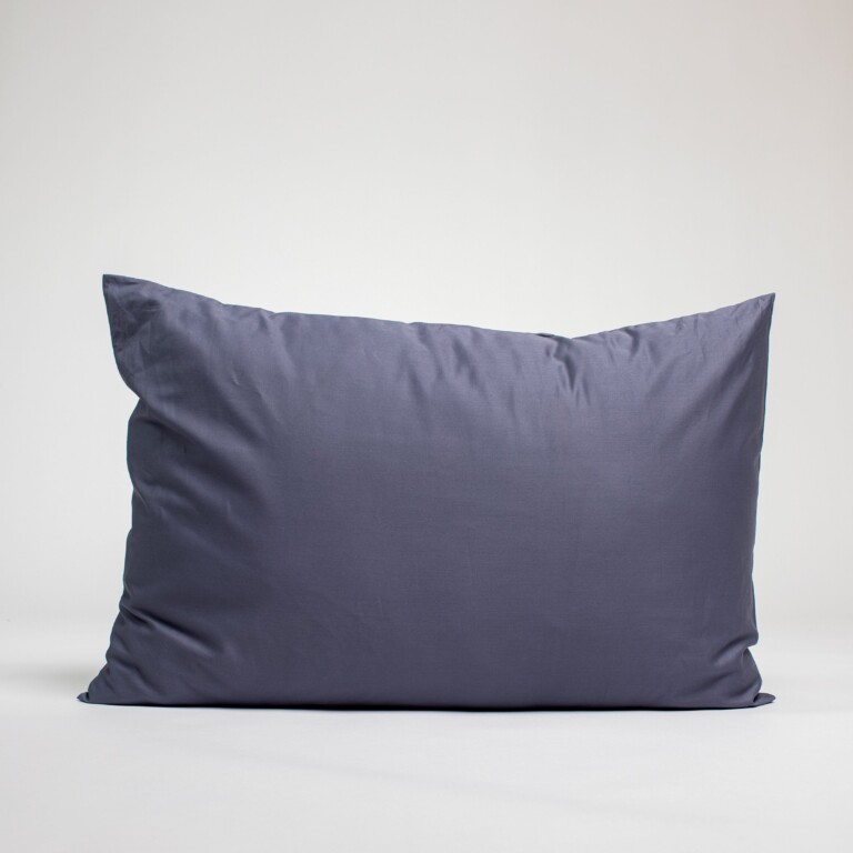 Dejorine - Taies d'oreiller X2 en Satin de coton - Bleu nuit – 80x80cm