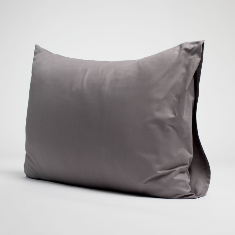 Dejorine - Taies d'oreiller X2 en Satin de coton - Cendre – 80x80cm