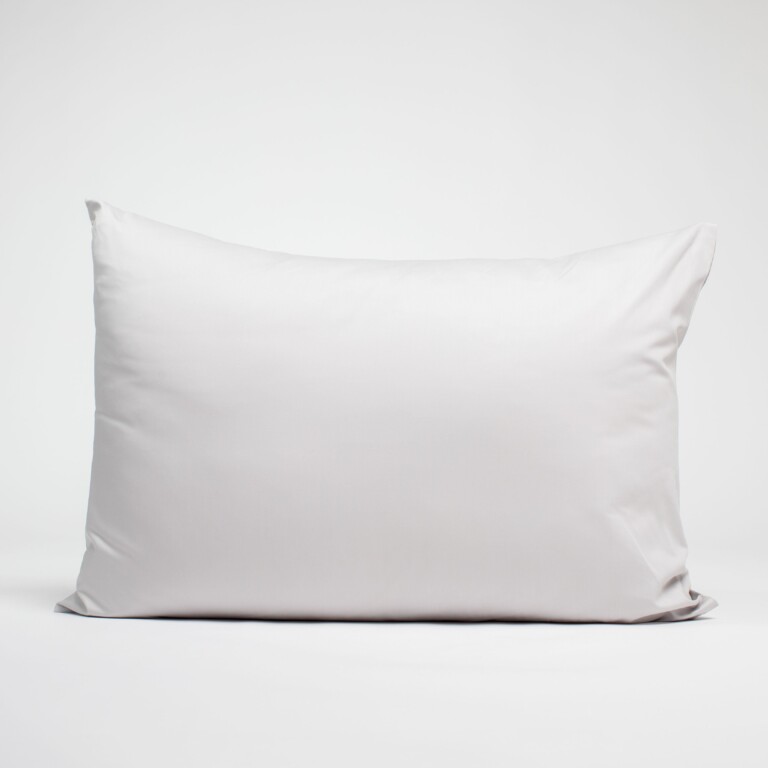 Dejorine - Taies d'oreiller X2 en Satin de coton - Blanc argenté – 80x80cm