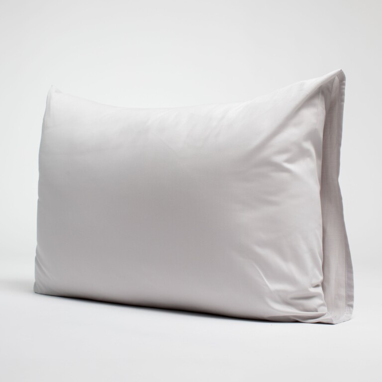 Dejorine - Taies d'oreiller X2 en Satin de coton - Blanc argenté – 80x80cm