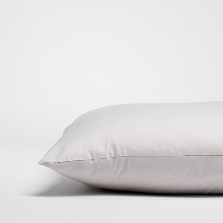 Dejorine - Taies d'oreiller X2 en Satin de coton - Blanc argenté – 80x80cm