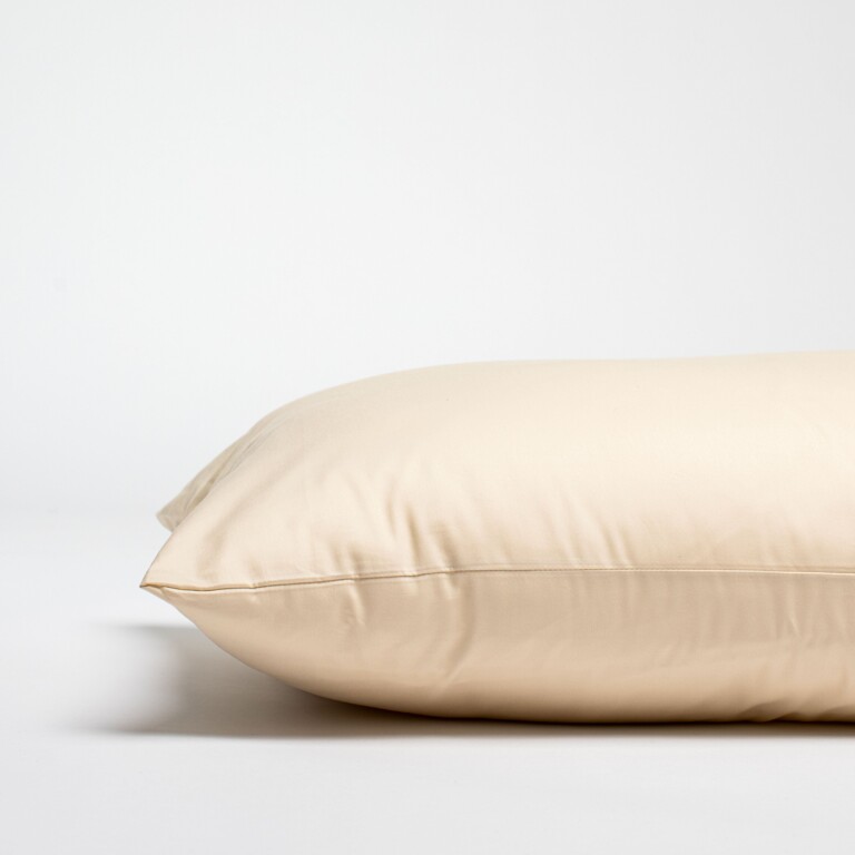 Dejorine - Taies d'oreiller X2 en Satin de coton - Beige ivoire – 80x80cm