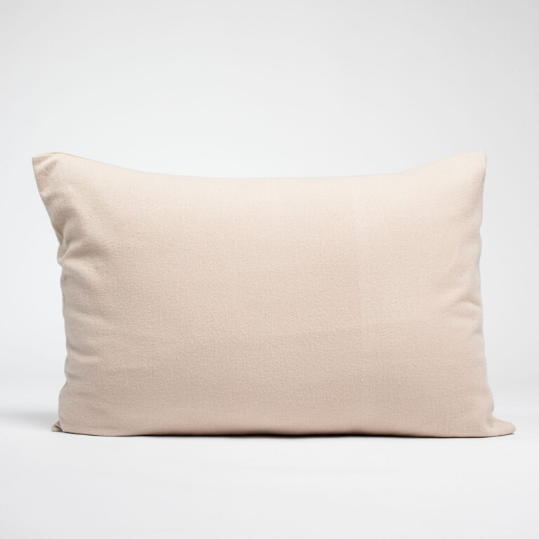 Dejorine - Taies d'oreiller X2 en Flanelle de coton - Beige clair – 80x80cm