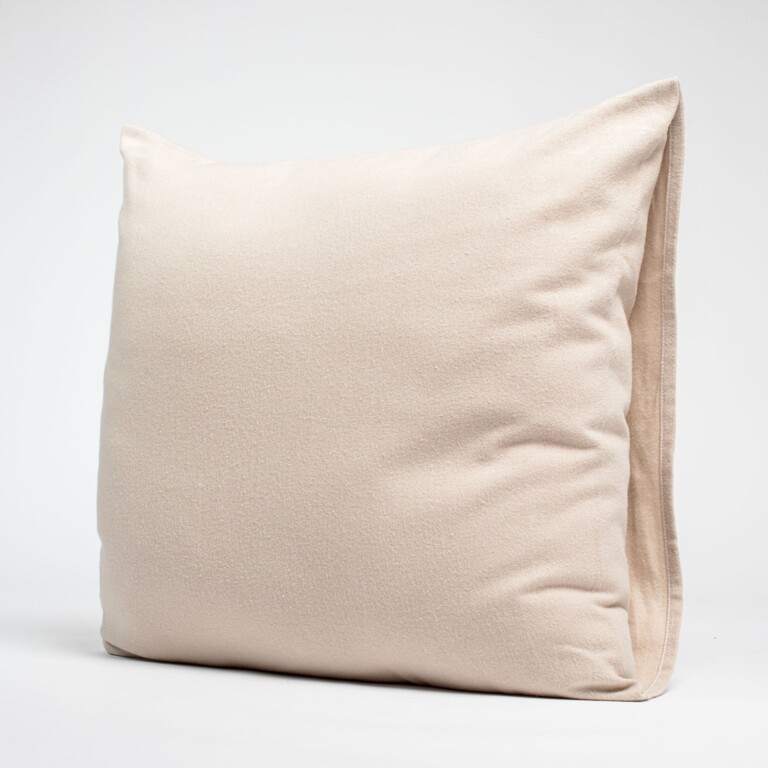 Dejorine - Taies d'oreiller X2 en Flanelle de coton - Beige clair – 80x80cm