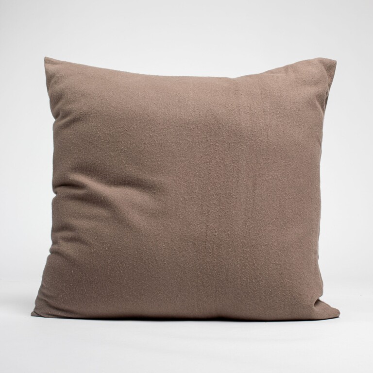 Dejorine - Taies d'oreiller X2 en Flanelle de coton - Marron – 80x80cm