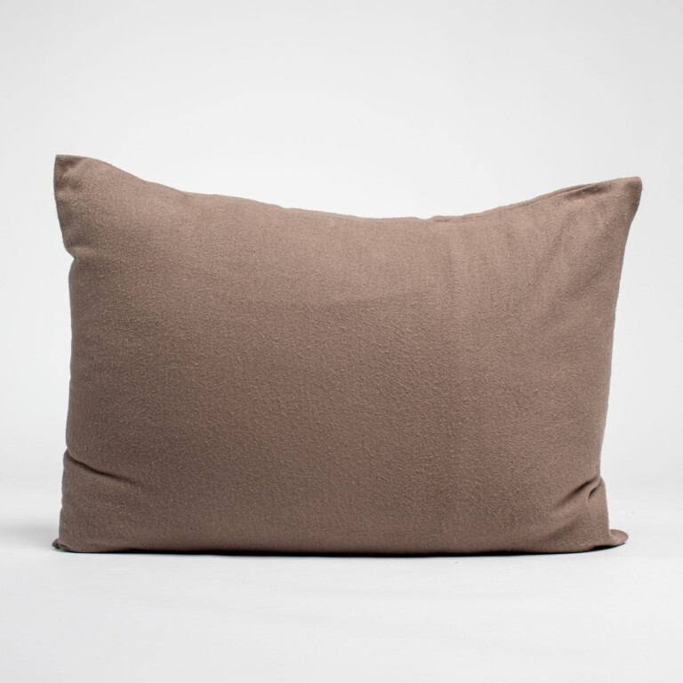 Dejorine - Taies d'oreiller X2 en Flanelle de coton - Marron – 80x80cm