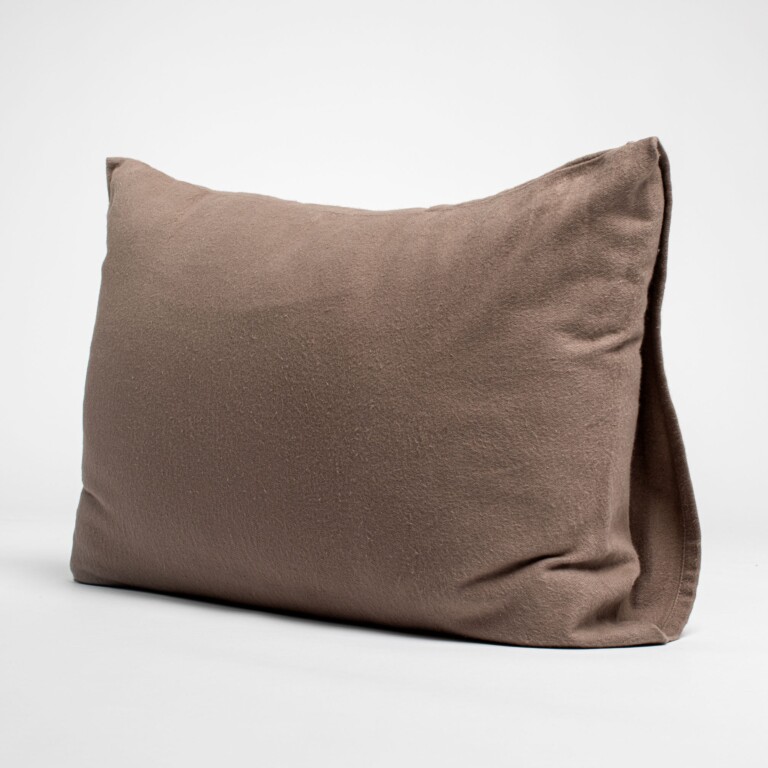Dejorine - Taies d'oreiller X2 en Flanelle de coton - Marron – 80x80cm