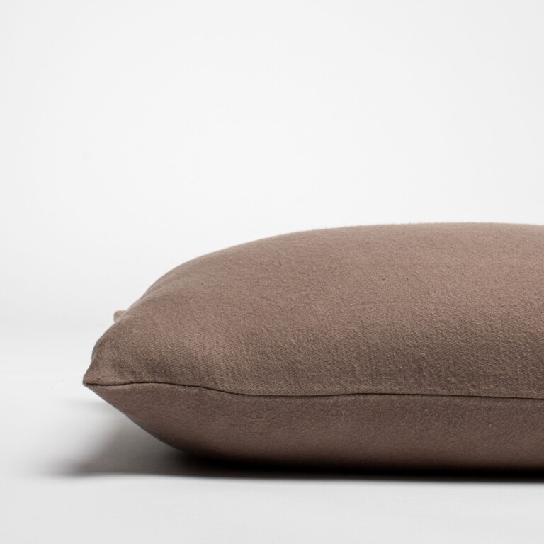 Dejorine - Taies d'oreiller X2 en Flanelle de coton - Marron – 80x80cm