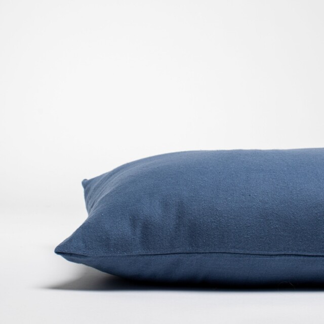 Dejorine - Taies d'oreiller X2 en Flanelle de coton - Bleu nuit