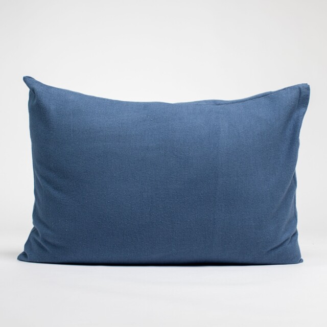 Dejorine - Taies d'oreiller X2 en Flanelle de coton - Bleu nuit