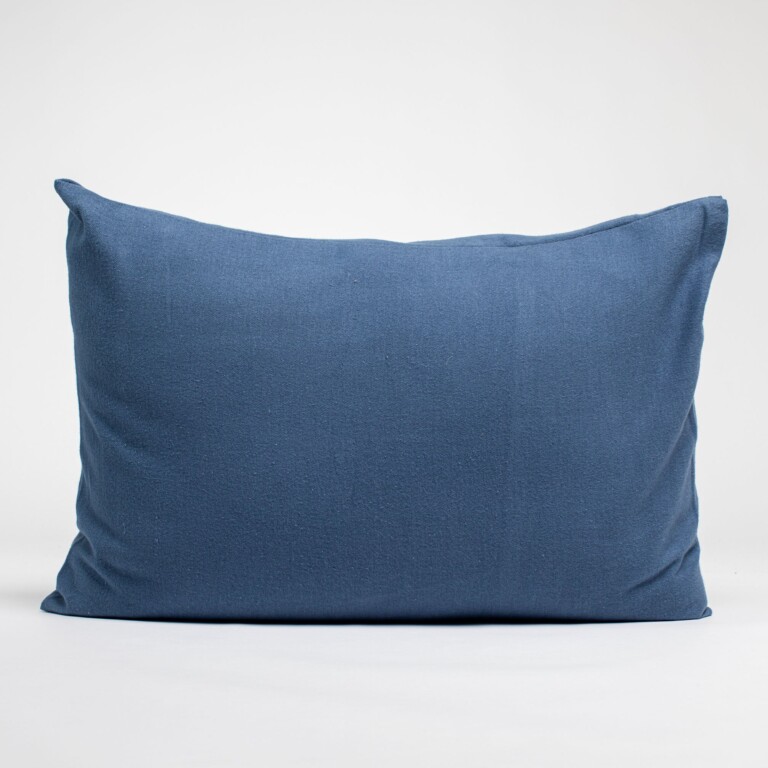 Dejorine - Taies d'oreiller X2 en Flanelle de coton - Bleu nuit – 45x70cm