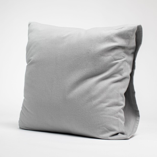 Dejorine - Taies d'oreiller X2 en Flanelle de coton - Gris argent