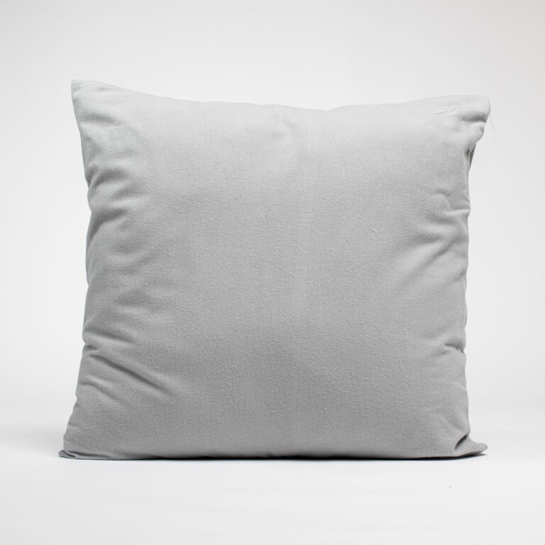 Dejorine - Taies d'oreiller X2 en Flanelle de coton - Gris argent – 80x80cm