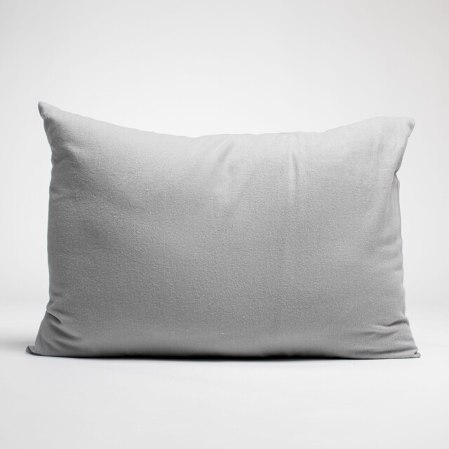 Dejorine - Taies d'oreiller X2 en Flanelle de coton - Gris argent