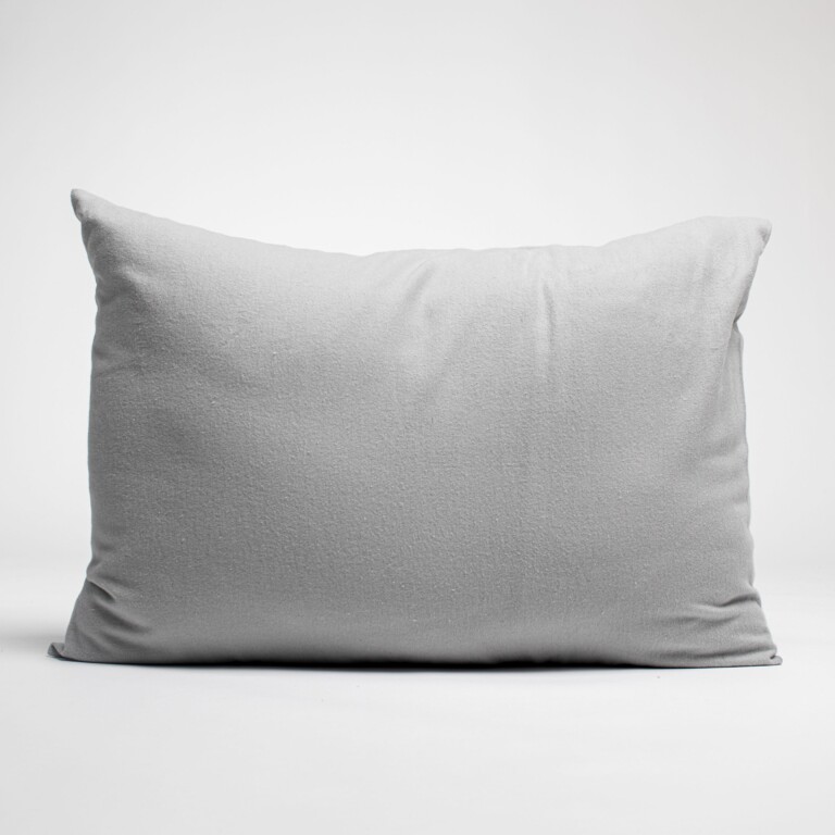 Dejorine - Taies d'oreiller X2 en Flanelle de coton - Gris argent – 80x80cm