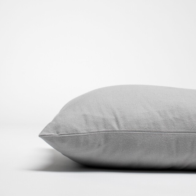 Dejorine - Taies d'oreiller X2 en Flanelle de coton - Gris argent