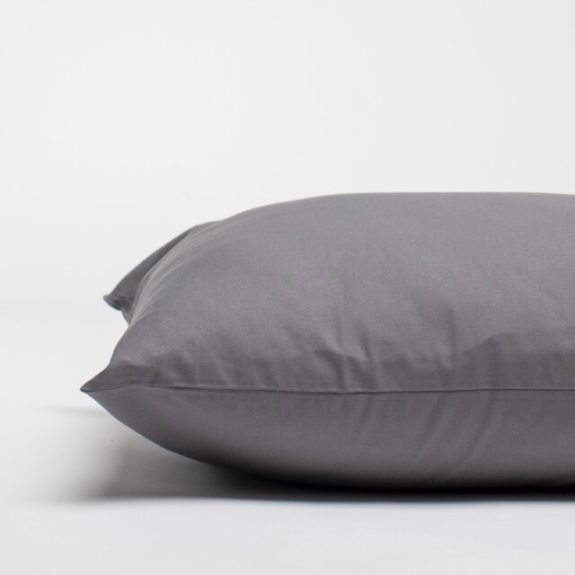 Dejorine - Taies d'oreiller X2 en coton - Gris souris