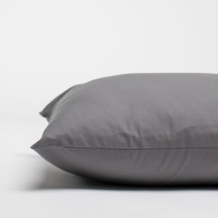 Dejorine - Taies d'oreiller X2 en coton - Gris souris – 80x80cm