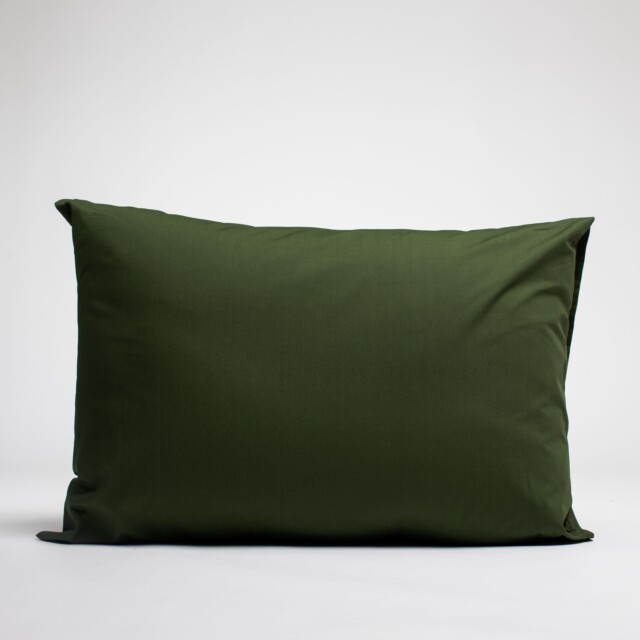 Dejorine - Taies d'oreiller X2 en Percale de coton - Vert sapin