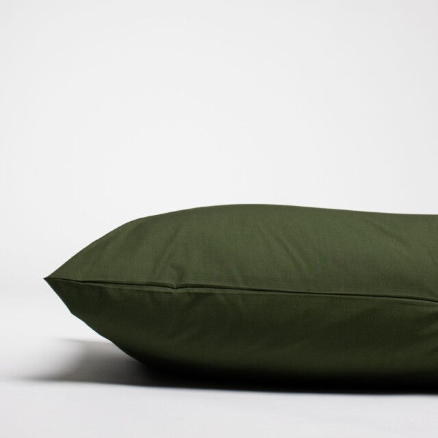 Dejorine - Taies d'oreiller X2 en Percale de coton - Vert sapin