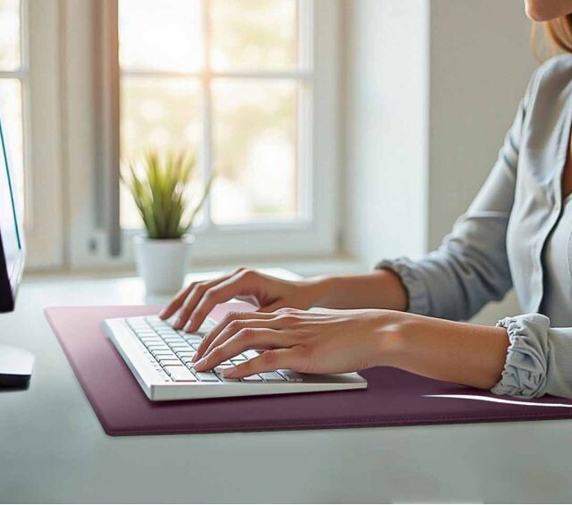 Lavoisier Maroquinier - Sous-main à rebord 80cm en cuir bordeaux - SM600-80