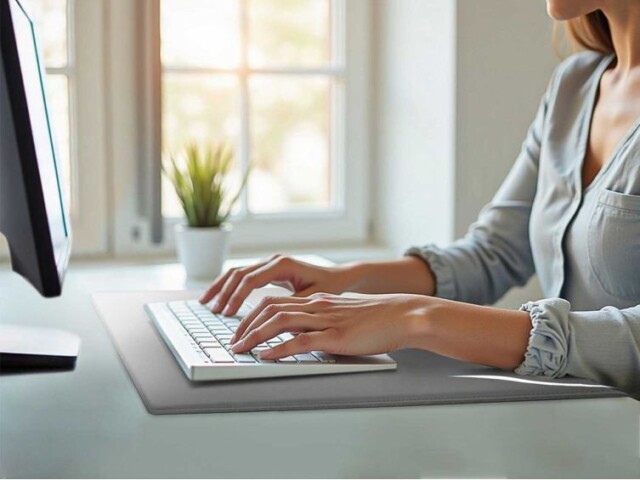 Lavoisier Maroquinier - Sous-main à rebord 80cm en cuir gris - SM600-80