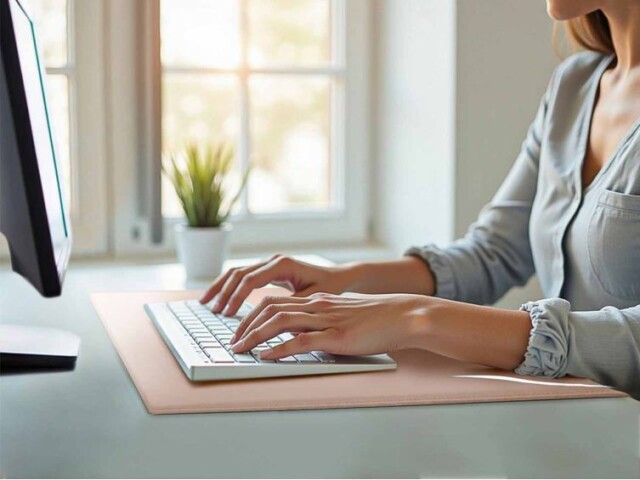 Lavoisier Maroquinier - Sous-main à rebord 80cm en cuir rose - SM600-80