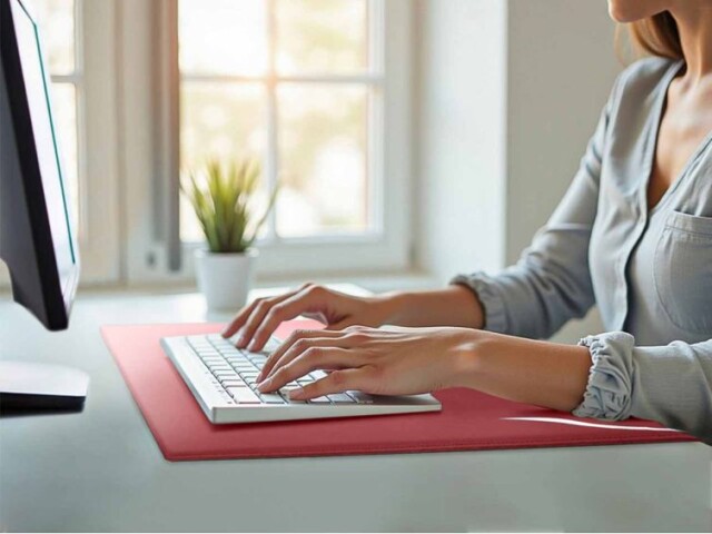 Lavoisier Maroquinier - Sous-main à rebord 80cm en cuir rouge - SM600-80