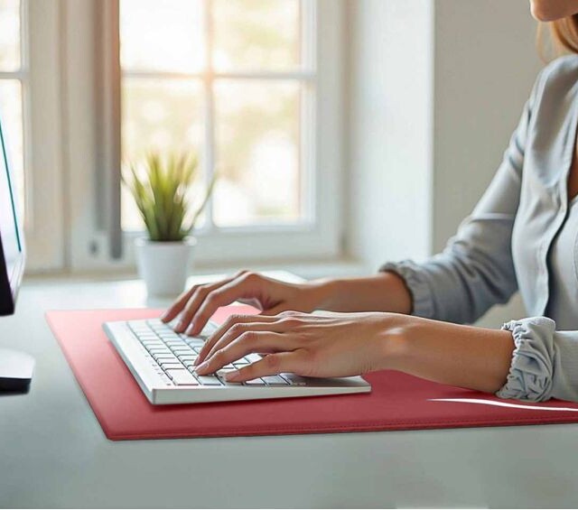 Lavoisier Maroquinier - Sous-main à rebord 80cm en cuir rouge - SM600-80