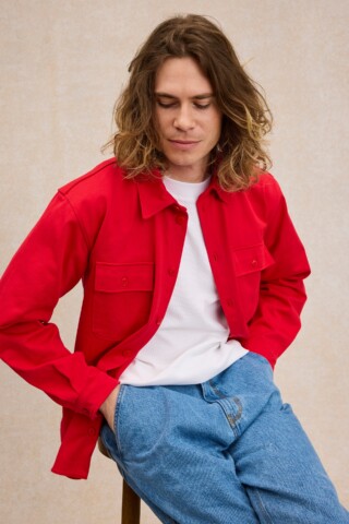 Le Minor - Surchemise en coton rouge pour homme