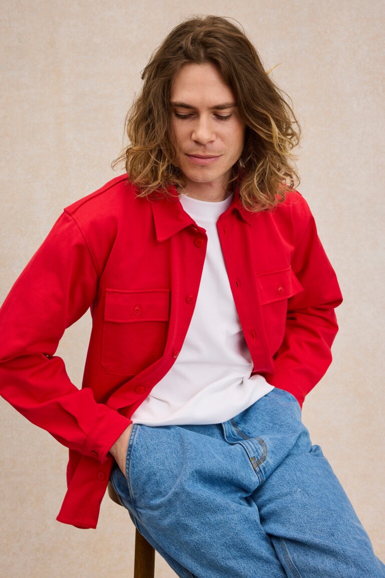 Le Minor - Surchemise en coton rouge pour homme