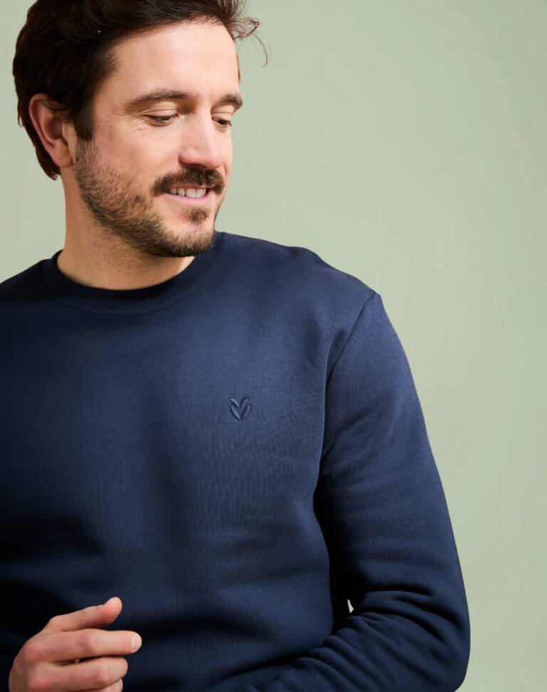 sweat en coton bio molleton marine 2 Lemahieu - Sweat en Coton BIO Molleton - Marine - Homme