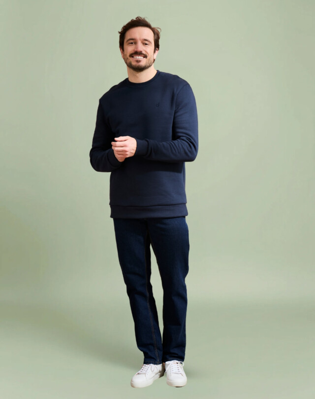 Lemahieu - Sweat en Coton BIO Molleton - Marine - Homme