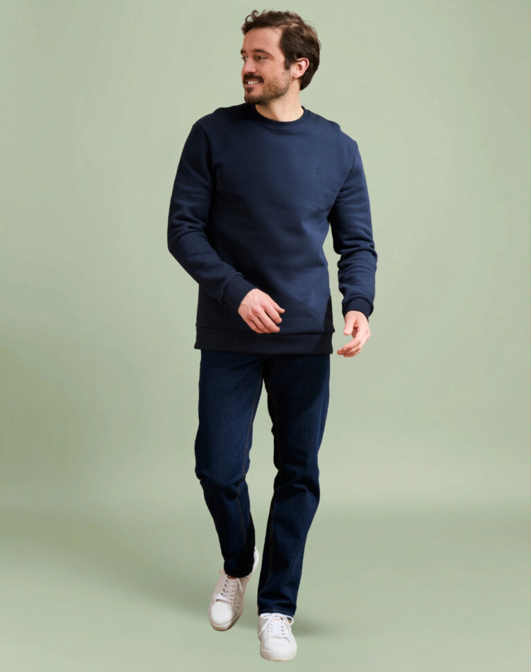 Lemahieu - Sweat en Coton BIO Molleton - Marine - Homme