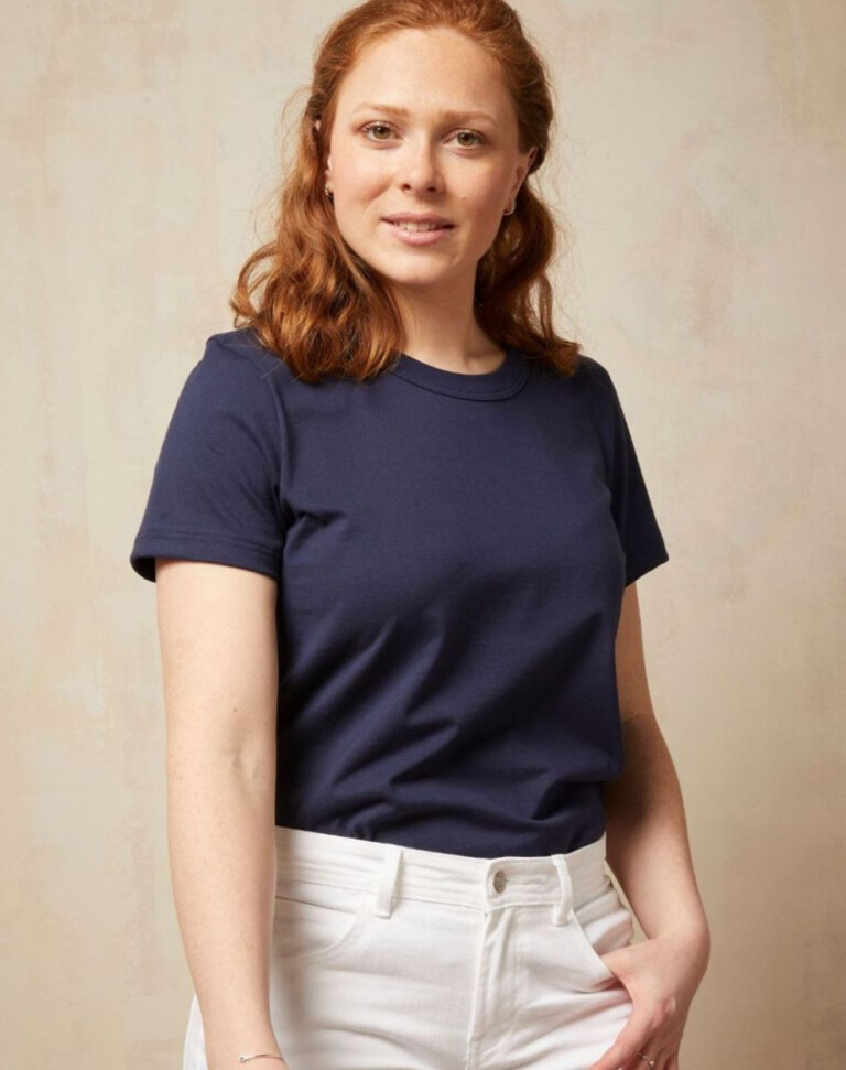 t shirt en coton bio bleu minuit femme 1 Lemahieu - T-shirt en Coton BIO - Bleu Minuit - Femme - Femme