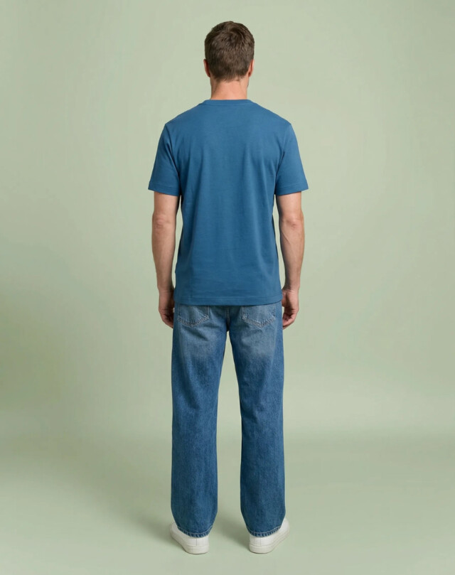 Lemahieu - T-shirt épais en Coton Bio - Bleu Jade - Homme