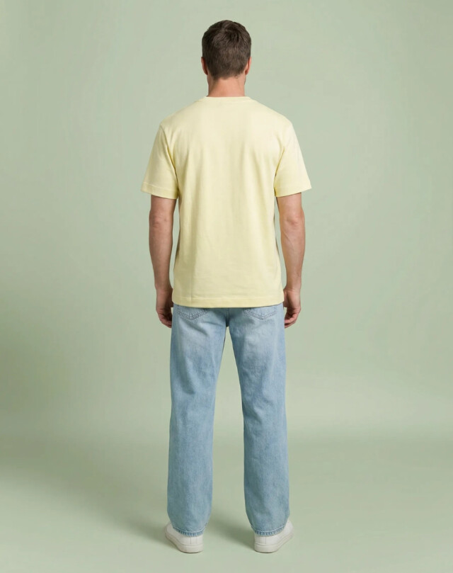 Lemahieu - T-shirt épais en Coton Bio - Jaune beurre - Homme