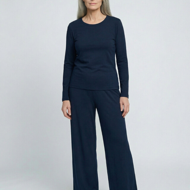 Lemahieu - T-shirt manches longues coton modal - Marine - Femme